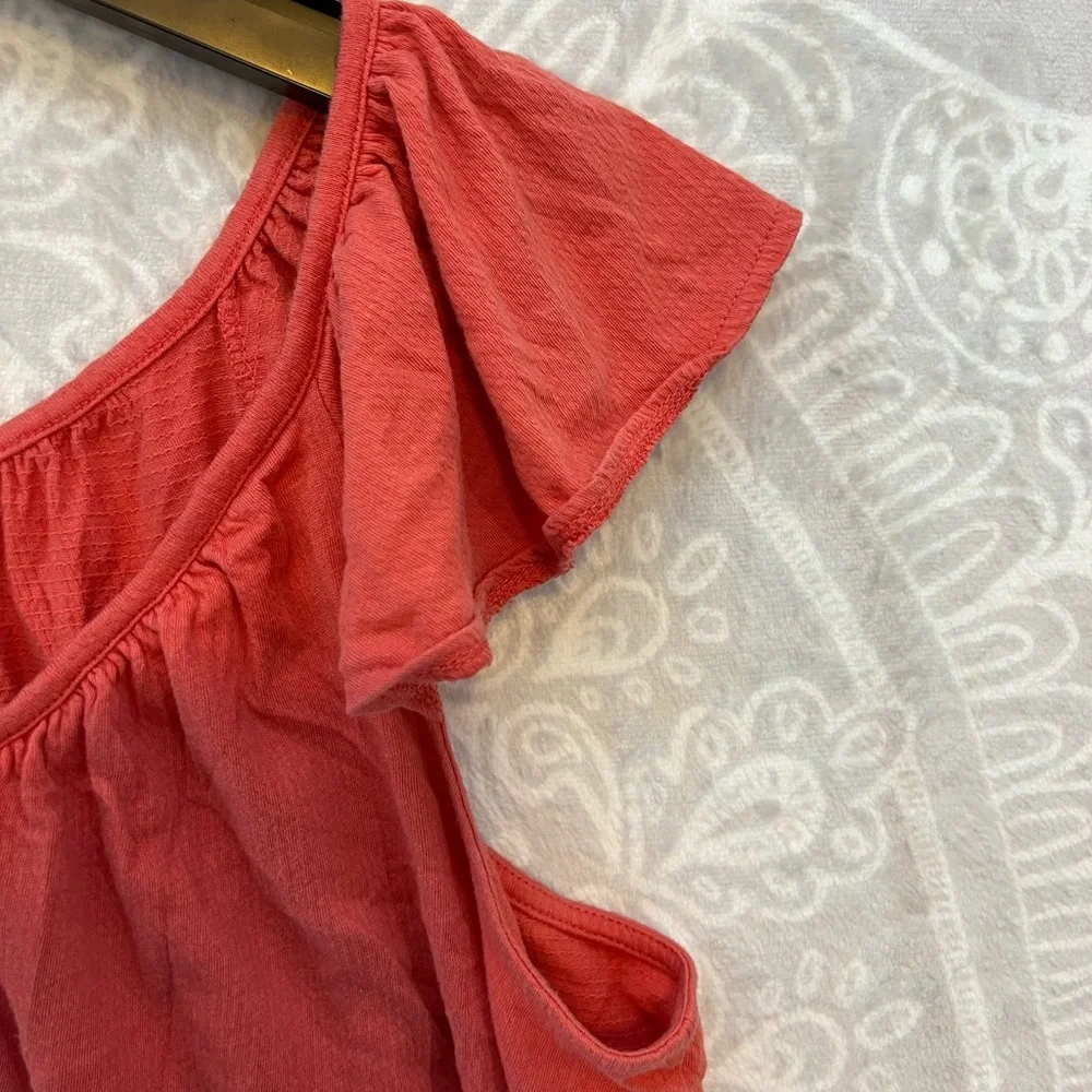💗👚BEAUTIFUL DESIGNER TOP SHIRT BLOUSE👚💗WOMEN SIZE L COLOR CORAL OLD NAVY 336